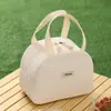 2026 Nueva Bolsa de Comida Semiredonda de Pana Bolsa de Mano para Bento Lonchera Bolsa para Estudiante Trabajador de Oficina Bolsa para Comida de Almuerzo de Mano