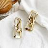 Aretes de cadena CCB de aleación nueva transfronteriza de Europa y Estados Unidos, creativos, simples, con personalidad, dorados, de cadena gruesa, retro para mujer
