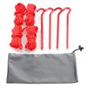 Set de cuerda de viento reflectante para camping al aire libre, estaca para suelo, cuerda de tracción para toldo de tienda, resistente al viento, fijo, aleación de aluminio, hebilla de doble ojo