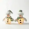 Colgante de muñeco de nieve navideño transfronterizo, adorno de muñeco de nieve de peluche brillante con luz LED, adorno colgante de decoración navideña