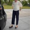 25682 Xin Da Ai Mei Yuan Verano 2025 Nueva Camisa Elegante Holgada de Cuello en V Pantalones Cortos de Cintura Alta Adelgazantes para Mujer