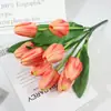 9 buquês de tulipas artificiais para paisagismo, folhagens, arranjos florais, decoração de casa, casamentos e hotéis