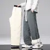 Pantalones de Chándal Rectos de Cachemir con Grafeno Ultrasónico para Hombre, Otoño e Invierno, Terciopelo Grueso, a Prueba de Frío y Cálidos, Pantalones Casuales