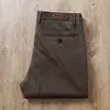 Otoño e invierno 2023 grueso para hombre elástico antiarrugas Marrón suave sin planchado avanzado negocios trabajo recto casual