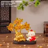 Adorno de Árbol de Dinero de la Suerte para Pequeños Eruditos con Carácter "Fu" y Lingote de Oro para Atraer Riqueza, Decoración de Escritorio y Oficina, Regalo para el Éxito Académico