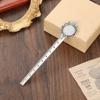 Acessórios para Joias DIY Régua Retrô Marcador de Página 20mm Liga Galvanizada Presente Marcador de Página com Pedra Fabricante de Papelaria Atacado