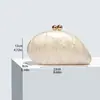 Bolsa de Noite Bolsa de Pérola Acrílica Bolsa Transversal de Ombro Ombro Único Transversal Bolsa Clutch Fofa Cor Pérola Marfim
