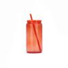 Vaso de vidrio de borosilicato alto transparente simple tipo mason de 16 oz con tapa de color de plástico para sublimación transfronterizo vaso con pajita esmerilado