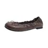 Sapatilhas retrô francesas, sapatos baixos femininos de bico redondo com laço, mocassins versáteis, sapatos femininos plus size