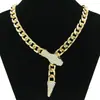 Diseño de nicho europeo y americano estilo ins cadena cubana de lujo ligero collar de serpiente personalidad moda cadena para clavícula femenina de moda accesorios