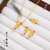 Set de Joyería Étnica Chapado en Oro de Xinjiang, Serie Lluvia de Osmanthus Fragante, Collar de Perlas Incrustado de Diamantes, Anillo y Pendientes