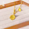 Collar Dorado Arena Que No Se Desvanece Fácilmente, Brillante Como Hielo Triturado, Atrae Riqueza y Buena Fortuna, Colgante Redondo, Cadena de Clavícula de Lujo Ligero de Alta Gama para Mujer