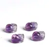 Famosos Artículos de Cristal Cuenco del Tesoro de Amatista Natural Pixiu Cuentas Sueltas Amatista Morada Profunda Pixiu Cuentas Sueltas Pieza Individual Al Por Mayor