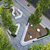 Banca para Fosa de Árbol GRC para Exteriores Terrazzo Irregular Piedra Taike Plantero Integrado para Plaza de Parque Hecho a Medida
