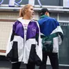 Chaqueta Ulzzang Coreana Estilo Harajuku Hong Kong Marca de Moda Callejera Color Retro Bloqueo de Color Holgada Chaqueta Cortavientos Deportiva