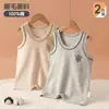 Colete térmico de algodão puro para meninas outono e inverno, unissex, sem costura, segunda pele justa, top infantil sem mangas