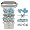 Anillo Decorativo Adecuado para Correa de Apple Watch, Reloj Apple, Correa Universal de Silicona, Decoración de Flor con Goteo de Aceite