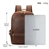 Mochila de Moda de Cuero Genuino Estilo Nuevo Transfronteriza Mochila Grande de 16 pulgadas para Computadora Bolsa de Negocios de Cuero Crazy Horse Mochila de Gama Alta