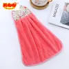Toalla Colgante Floral de Coral Fleece Delgado 200g, Toalla de Mano para Cocina, Paño de Mano Colgante Absorbente de Secado Rápido