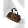 Bolso de Mano de Moda Simple de Gran Capacidad Estilo Coreano Versátil Boston Hombro Cruzado Bolso Bowling
