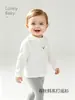 Camiseta de Manga Larga con Cuello Medio para Bebé de Primavera y Otoño, Color Sólido con Cara Sonriente, Camiseta Básica Versátil para Bebé, Diseño Simple Estilo Coreano