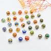 Cuentas Huecas de 12mm Cobre Chapado en Oro Gota de Aceite Azul Quemado Esmaltadas con Cuentas DIY Accesorios para Pulsera Collar Cuentas Dispersas