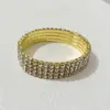Versão coreana de pulseira europeia e americana joias atacado Amazon alta moda pulseira de noiva mulheres strass elástico pulseira totalmente cravejada de diamantes