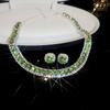 Colar Quadrado Vintage de Luxo Leve Cravejado com Diamantes Esmeralda Conjunto de 2 Peças Corrente de Osso de Trava Nicho da Moda Colar de Alta Qualidade da Moda