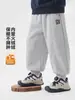 Pantalones casuales de estilo europeo para niños, forrados de felpa para invierno, nuevo estilo engrosado, para niños de talla mediana y grande, pantalones largos para niños, ropa de invierno