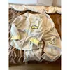 Pijama Lindo de Dibujos Animados con Lunares y Gato Genial de Manga Larga para Mujer, Estilo Primavera y Otoño, Usable como Ropa Exterior, Conjunto de Cardigan y Pantalones para Casa para Verano