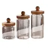 Frasco Hermético de Vidrio con Tapa de Madera de Acacia Frasco de Almacenamiento de Cocina de Grado Alimenticio Frasco para Almacenar Granos de Café Frasco para Té Frasco de Vidrio