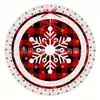 Saia para Árvore de Natal Xadrez Vermelho e Preto Floco de Neve Rena Decoração de Feriado Capa de Tecido Fornecimento Exclusivo Transfronteiriço Direto do Fabricante