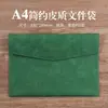 Bolsa de Documentos em Couro Pasta de Arquivos A4 Fecho de Pressão Espessado Bolsa de Armazenamento de Negócios à Prova d'Água Pode Ser Impressa com Logo Atacado