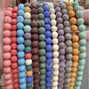 Contas Soltas de Pedra Vulcânica Aromaterápica Coloridas, Contas Redondas de Pedra Vulcânica Sete Cores, Acessórios para Joias Artesanais DIY Semi-Acabados