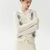 Nuevo Cárdigan de Punto con Cuello Polo de Cachemira Manga Larga Bloque de Color Diamante Lana de Cachemira Otoño/Invierno 2026