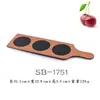Anillo negro de melamina flor olla caliente plato para barbacoa pizarra rectangular plato plano plástico imitación porcelana plato con mango para sushi sashimi