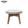 Sofá de Exterior Estilo Nórdico Madera de Fresno Simple Exterior Balcón Jardín Patio Sofá Pequeño Silla Sofá de Ratán con Cinta