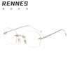 Nuevas Gafas Sin Montura Estilo Coreano de Rain, Estilo Puro y Deseable, Gafas Lisas, Mismo Estilo que Jennie, Gafas Sin Montura Bloqueadoras de Luz Azul, Modernas