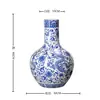 Jingdezhen Jarrón Celestial Grande de Globo Cerámico Jarrón de Flores Nuevo Estilo Chino Arte para el Hogar Jarrón Creativo Adornos de Decoración para Sala de Estar