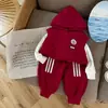 Conjunto Deportivo de Otoño para Bebés y Niños: Chaleco con Capucha + Camiseta de Manga Larga + Pantalones Jogger - Conjunto Versátil de Tres Piezas para Bebés
