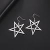 Pendientes de acero de titanio de gran venta en Europa y América, diseño de nicho, pendientes colgantes de pentagrama irregulares elegantes de alta calidad, pendientes femeninos