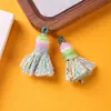 Nuevo Estilo Étnico Hilo de Algodón Retorcido a Mano Accesorios de Borla de Brocado Song Pulsera DIY Hecha a Mano Accesorios Colgante Pequeño