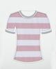 Processamento personalizado liso tecido listrado primavera e verão camiseta respirável confortável tecido listrado micro-elástico malha tecido