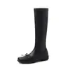 Chica dulce y cool estilo coreano~ botas de tacón alto estilo atlético con detalle de lazo, botas altas de tacón medio de punta cuadrada 2026 para mujer, talla 41