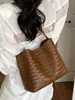 Bolso Tejido de Moda Shuai Mijia para Mujer, Nuevo Bolso de Hombro para el Hombro con Textura de Gran Capacidad Estilo Vacaciones de Moda