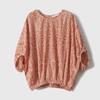 Camisa Transfronteiriça Manga Morcego Design Costas Camisa Feminina 2024 Verão Novo Estilo Top Estampado com Laço Tendência
