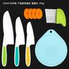 Cuchillos para niños aptos para jardín de infantes, educación temprana, tabla de cortar, cuchillo dentado para pan, pastel, patatas, cuchillo de plástico para cortar frutas.