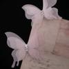Horquilla electrónica de mariposa, fina como las alas de una cigarra, accesorio para el cabello, estilo Super Hada Mori, decoración retro de malla para selfies, horquilla para la cabeza de una dulce niña.