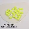 Colección de Cuentas Redondas Acrílicas de Color Sólido Pulsera Collar Cadena para Teléfono Móvil Cuentas Agujero Recto Básico Joyería Colorida Cuentas Sueltas