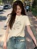 Top Casual Suelto de Manga Corta con Estampado de Graffiti Inspirado en el Diseño 100% Algodón Puro Camiseta Versátil de Hombro Normal para Mujer Verano 2026